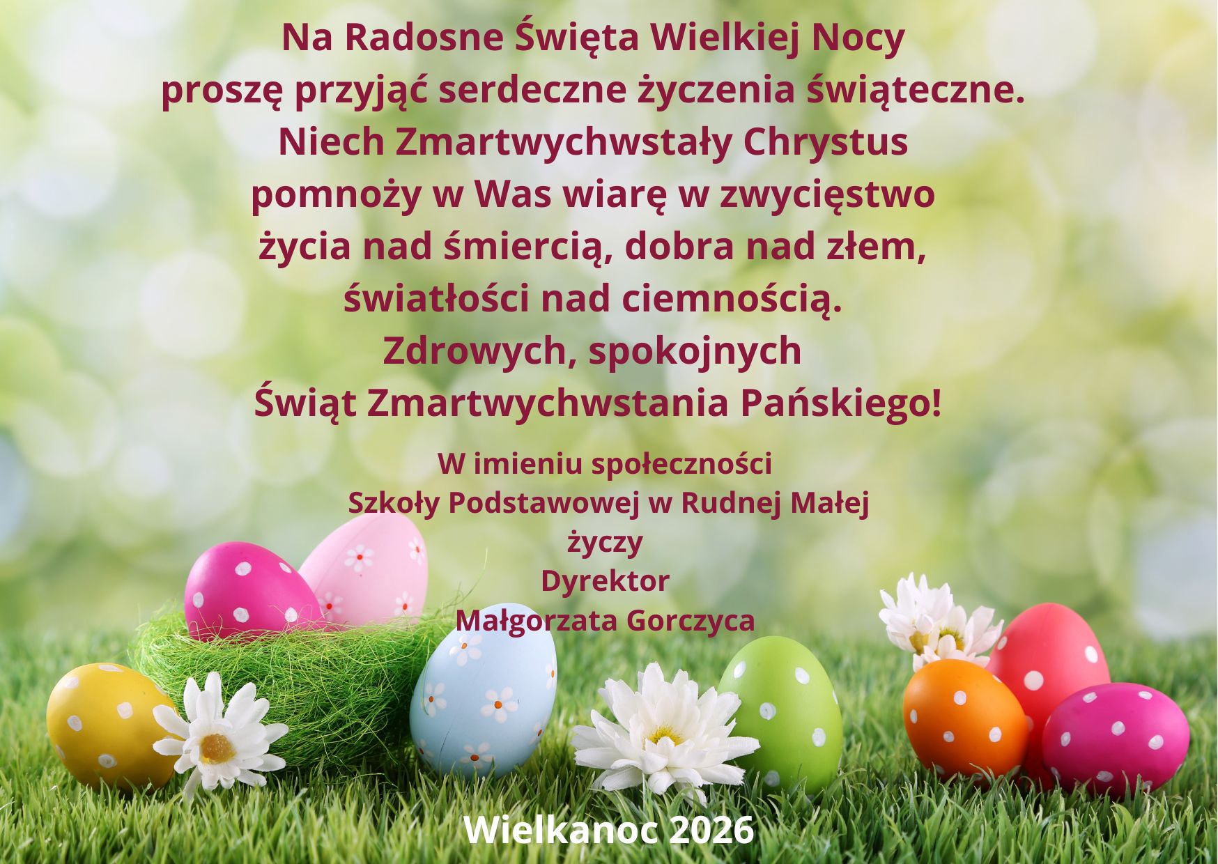Zdrowych, spokojnych Świąt Zmartwychwstania Pańskiego!