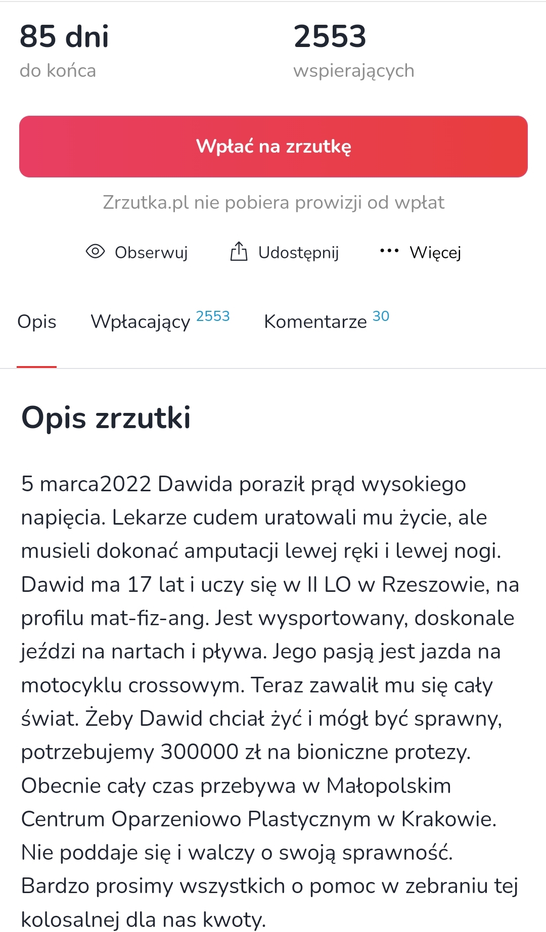 Zrzutka dla Dawida